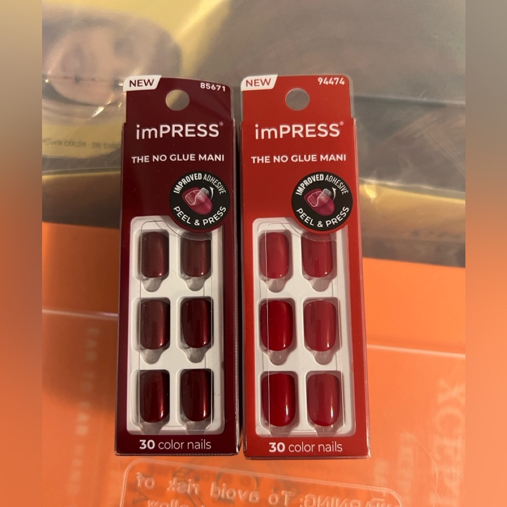 TWO Red Press-On Nail Kits by KISS